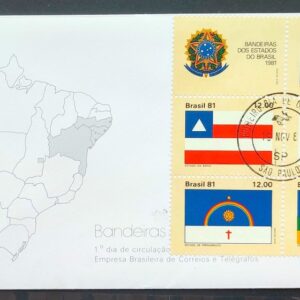 Envelope FDC 238 1981 Estados Brasileiros Alagoas Bahia Pernambuco Sergipe CPD SP 02