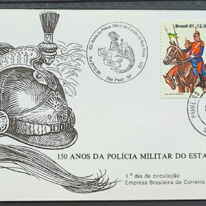 Envelope FDC 242 1981 Policia Militar Sao Paulo Cavalo CBC e CPD SP 03