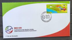 Envelope FDC 727E 2012 Rio 20 Pequeno Produtor Caminhao Vaca Boi CBC RJ