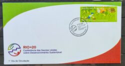 Envelope FDC 727H 2012 Rio 20 Reflorestamento Madeira Certificada Patrola CBC RJ