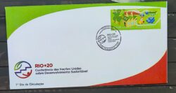 Envelope FDC 727L 2012 Rio 20 Reducao da Emissao de Carbono Empilhadeira CBC RJ