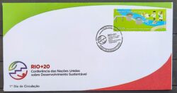 Envelope FDC 727M 2012 Rio 20 Ciencia e Tecnologia Natacao CBC RJ