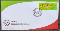 Envelope FDC 727P 2012 Rio 20 Reservas Indigenas Indeio Peixe Porco CBC RJ
