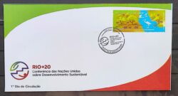 Envelope FDC 727R 2012 Rio 20 Biodiversidade Fauna Garca Aves Passaros Caranguejo CBC RJ