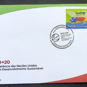 Envelope FDC 727U 2012 Rio 20 Ambiente Marinho Navio Golfinho CBC RJ