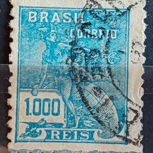 Selo Regular Cod RHM 325 Vovo Mercurio e Globo 1000 Reis Filigrana O 1939 Circulado 3