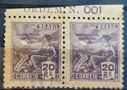 Selo Regular Cod RHM 327 Vovo Aviacao Aviao 20 Reis Filigrana P 1940 Dupla Circulado 1
