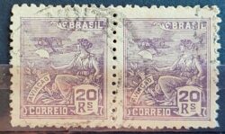 Selo Regular Cod RHM 327 Vovo Aviacao Aviao 20 Reis Filigrana P 1940 Dupla Circulado 3