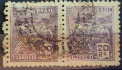 Selo Regular Cod RHM 327 Vovo Aviacao Aviao 20 Reis Filigrana P 1940 Dupla Circulado 4