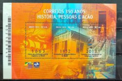 B 176 Bloco 350 Anos dos Correios Brasileiros 2013 CFG no Codigo de Barras