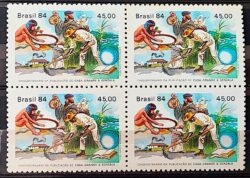 C 1371 Selo Cinquentenario Casa Grande e Senzala Literatura 1984 Quadra