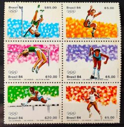 C 1378 Selo Olimpiadas de Los Angeles Estados Unidos Atletismo Esporte 1984 Serie Completa CLM