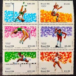 C 1378 Selo Olimpiadas de Los Angeles Estados Unidos Atletismo Esporte 1984 Serie Completa CLM