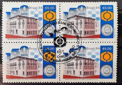 C 1406 Selo Sesquicentenario Banco Economico Bahia Economia 1984 Quadra CBC BA
