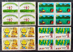 C 1412 Selo Semana da Patria Arte Dom Pedro Navio 1984 Quadra Serie Completa