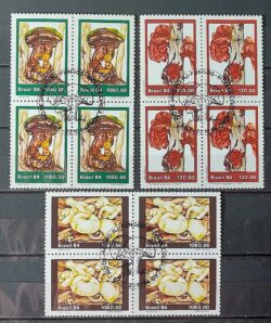 C 1418 Selo Fungos 1984 Quadra CBC RJ Serie Completa