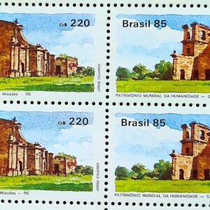 C 1448 Selo Patrimonio Mundial da Humanidade Sao Miguel das Missoes 1985 Quadra