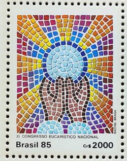 C 1470 Selo Congresso Eucaristico Aparecida Religiao 1985