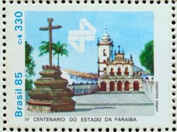 C 1472 Selo 400 Anos da Paraiba Igreja Religiao 1985