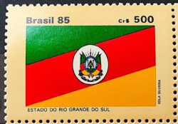 C 1498 Selo Bandeira Estados do Brasil Rio Grande do Sul 1985