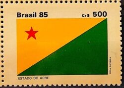 C 1499 Selo Bandeira Estados do Brasil Acre 1985