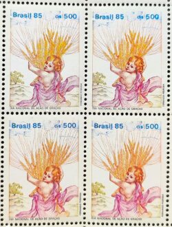 C 1502 Selo Dia de Acao de Gracas Religiao 1985 Quadra