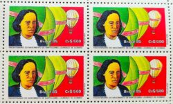 C 1504 Selo 300 Anos Bartolomeu de Gusmao Balao Aviacao 1985 Quadra