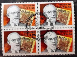 C 1526 Selo 100 Anos Ernesto Simoes Filho Jornalismo Politico 1986 Quadra CBC BA