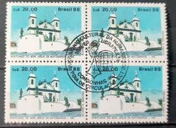 C 1585 Selo Lubrapex Portugal Bom Jesus de Matosinhos 1988 Quadra CBC MG