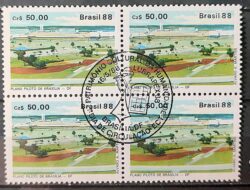 C 1586 Selo Lubrapex Portugal Brasilia Plano Piloto 1988 Quadra CBC DF