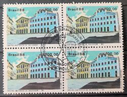 C 1587 Selo Lubrapex Portugal Bahia Centro Historico Casa de Jorge Amado 1988 Quadra CBC BA