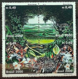 C 2285 Selo Preservacao do Meio Ambiente Expo Gato Onca 2000 Serie Completa