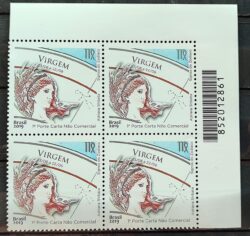 C 3835 Selo Signos do Zodiaco Virgem 2019 Quadra Codigo de Barras