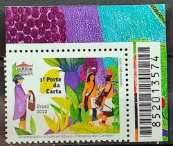 C 4074 Selo Bicentenario da Independencia Presenca dos Correios Servicos Postais Indio 2022 Codigo de Barras