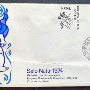 Envelope FDC 059 1974 Natal Religiao CBC e CPD Guanabara