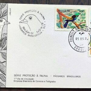 Envelope FDC 150 1977 Fauna Passaros Aves CBC e CPD Brasilia