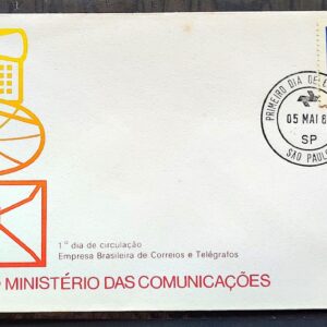 Envelope FDC 251 1982 Ministerio das Comunicacoes Telefone Comunicacao CPD SP 01 02