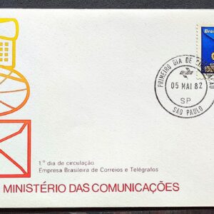 Envelope FDC 251 1982 Ministerio das Comunicacoes Telefone Comunicacao CPD SP 01
