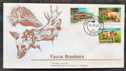 Envelope FDC 255 1982 Fauna Tatu Lobo Veado CPD SP 02