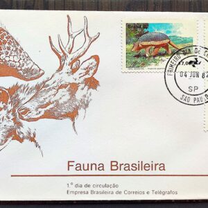 Envelope FDC 255 1982 Fauna Tatu Lobo Veado CPD SP 02