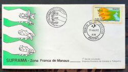 Envelope FDC 260 1982 SUFRAMA Manaus Mao CBC E CPD AM 01