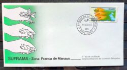 Envelope FDC 260 1982 SUFRAMA Manaus Mao CPD MG