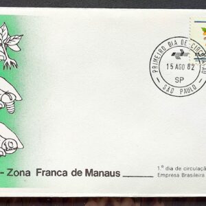 Envelope FDC 260 1982 SUFRAMA Manaus Mao CPD SP 01