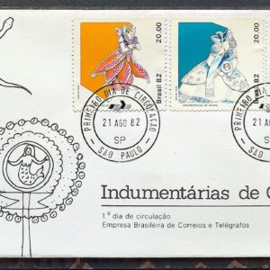 Envelope FDC 262 1982 Indumentarias de Orixas Trajes Bahia CPD SP 02