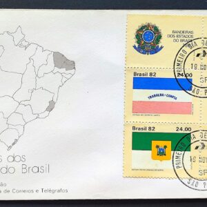 Envelope FDC 272 1982 Bandeira Paraiba Rio Grande do Norte Ceara Espirito Santo Rondonia CPD SP 01