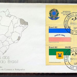 Envelope FDC 272 1982 Bandeira Paraiba Rio Grande do Norte Ceara Espirito Santo Rondonia CPD SP 02