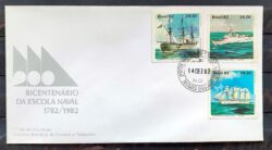 Envelope FDC 275 1982 Escola Naval Navio Militar CPD MG