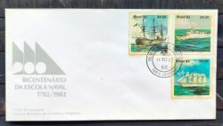 Envelope FDC 275 1982 Escola Naval Navio Militar CPD SC
