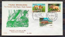 Envelope PVT 15A FIL 1982 Fauna Tatu Lobo Veado Museu CBC e CPD Brasilia