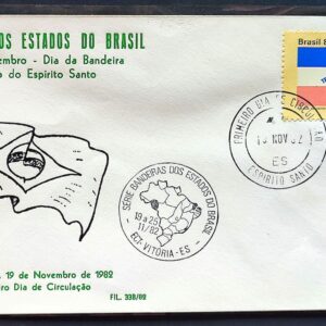 Envelope PVT 33B FIL 1982 Bandeira Espirito Santo Mapa CBC e CPD ES